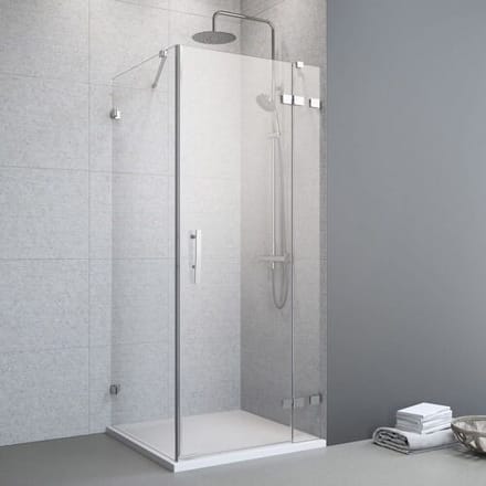 Megabad Profi Collection Planplus Pure hinged door on FT with SW 90 x 100 cm, connection right MBALGXCFH3009010R