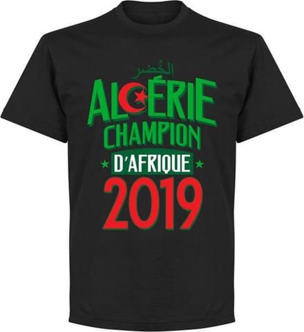 Algerije Afrika Cup 2019 Winners T-Shirt - Zwart - S