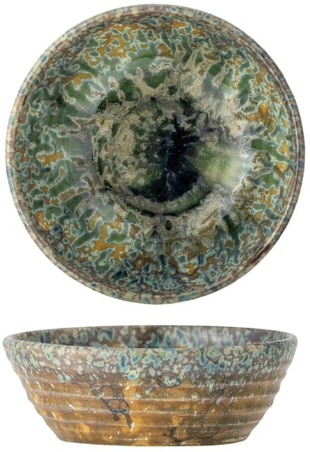 Bloomingville Schaal aardewerk groen Milani 14cm