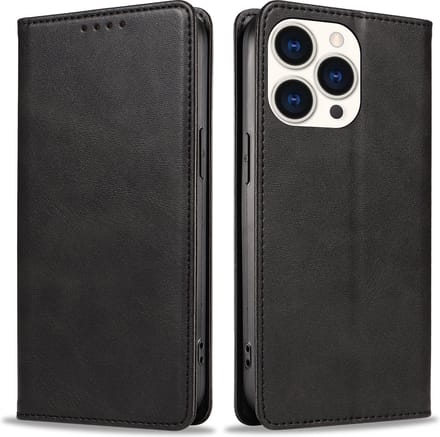 RAMBUX® - iPhone 15 Plus hoesje zwart – siliconen case met pasjeshouder