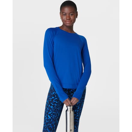 Sweaty Betty Breathe Easy Long Sleeve Top BLAUW - Maat XL