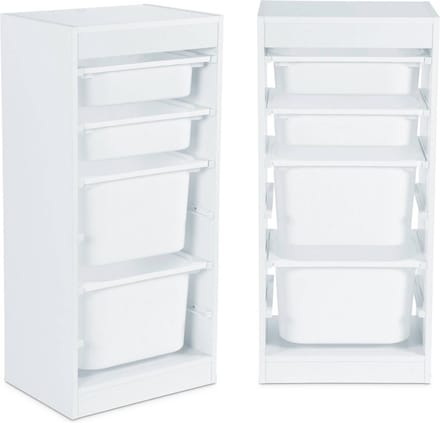 sweeek - Kinder opbergmeubel met 4 opbergbakken, 41,5 x 30 x 89 cm (set van 2)