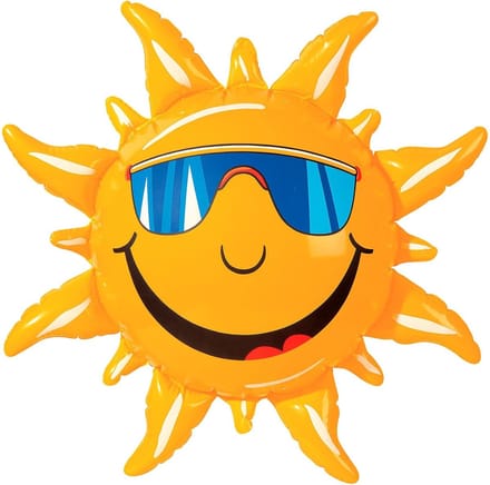 Opblaasbare Zon - Decoratie - Strandfeest - Grappig Gezicht - 60 cm - Geel