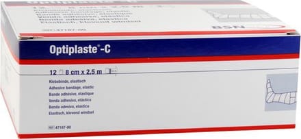 Optiplaste-C, tapes, klevende windsels, 8cm x 2,5 tot 4,5m, 12 rollen