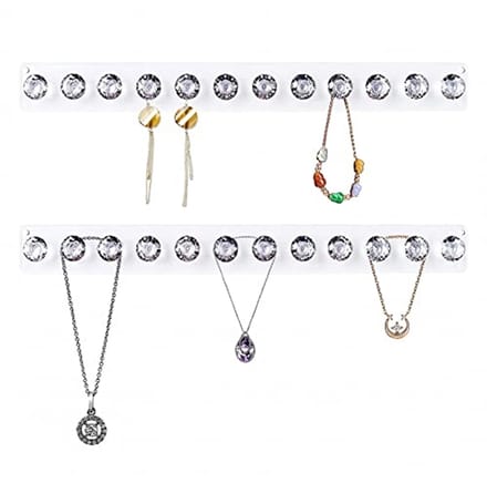 Set van 2 Wandmontage Sieradenhouders met Diamantvormige Haken