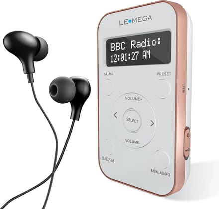 Draagbare DAB+ en FM Radio met Oplaadbare Batterij en Hoofdtelefoon