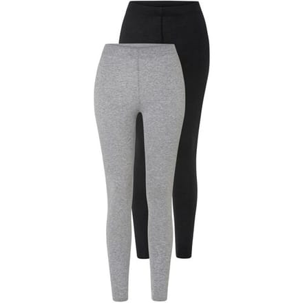 ESMARA 2 dames leggings (Zwart/grijs, S (36/38))