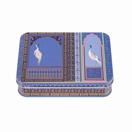 Blikje Reiger, blauw 14,1x10x3,2cm