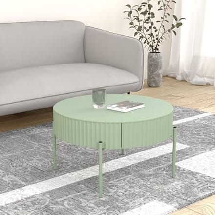 Ronde salontafel met lade - Mintgroen Ø60 cm