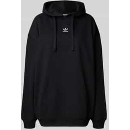 Relaxed fit hoodie met labelstitching en kangoeroezak
