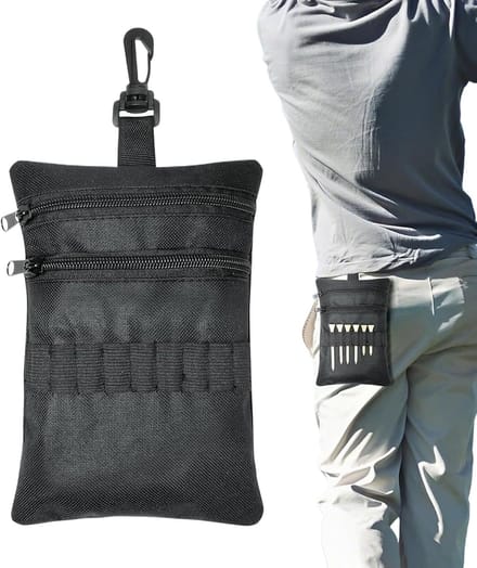 Golf Accessoire Tas - Riemtasje Golf - Golf Training - Ritssluiting Vak - 20x14cm