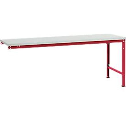 Manuflex aanbouwtafel UNIVERSAL Speciaal, tafelblad melamine, 2000 x 1000, robijnrood