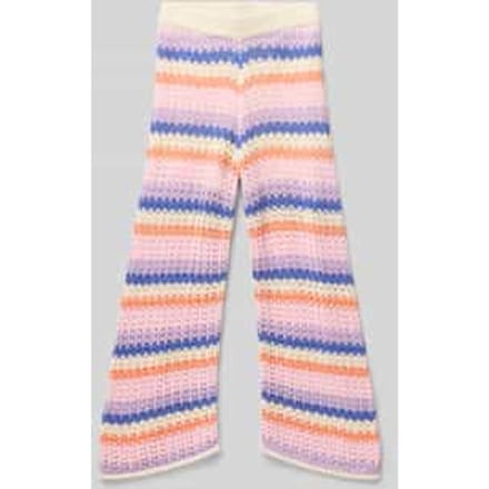 regular fit gebreide broek van katoenmix