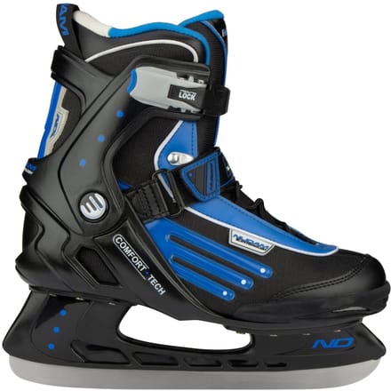 Nijdam IJshockeyschaats - Semi-Softboot - Zwart/Blauw - Maat 45