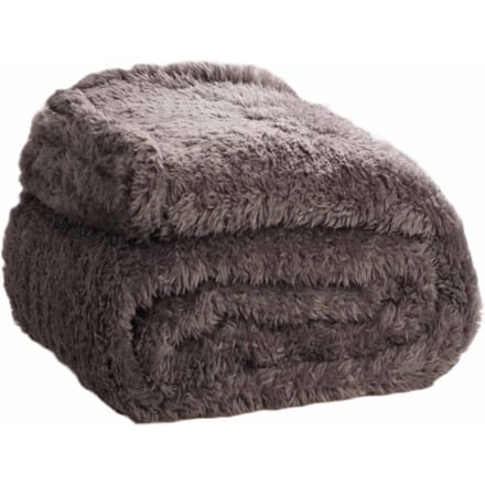 DoubleDry Teddy fleece deken ultrazacht 130x170 antraciet