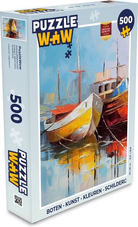 Puzzel Boten - Kunst - Kleuren - Schilderij - Legpuzzel - Puzzel 500 stukjes