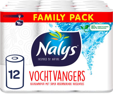 2x Nalys Keukenpapier in 80% Recycled Folie 6 stuks
