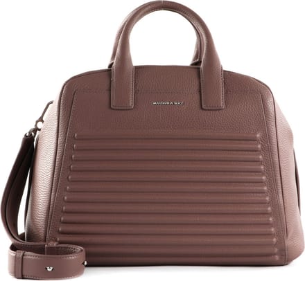 MANDARINA DUCK Leren Handtas Schoudertas I-Con Tote Balsamic Bruine