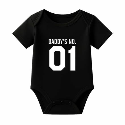 Romper Daddy's no. 1 - zwart - korte mouw