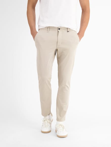 LERROS Basic chino van gestructureerde stof, slim fit , Maat: W29_L36 , Kleur: SANDY BEIGE , 80% katoen, 17% lyocell, 3% elastaan