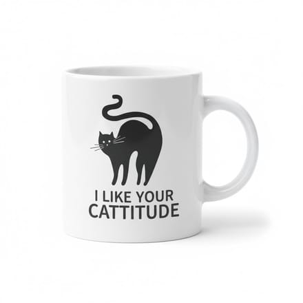 I Like Your Cattitude Mok - 330ml Keramische Koffiekop met Grappig Kat Design