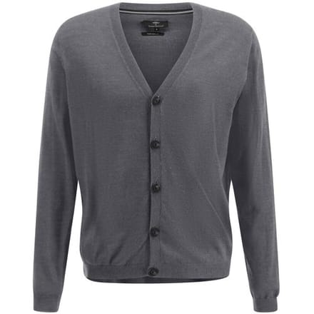 Fynch-Hatton Vest Cardigan Buttons Merino Steel / male
