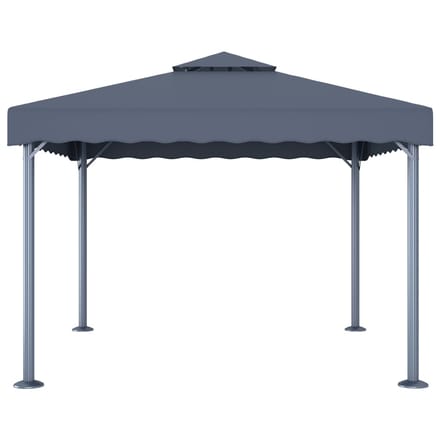 vidaXL - Prieel - 300x300 - cm - aluminium - antraciet