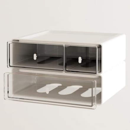 PromoHome Bureau Organizer - Witte Opbergunit met 3 Laden en 2 Platte Lagen