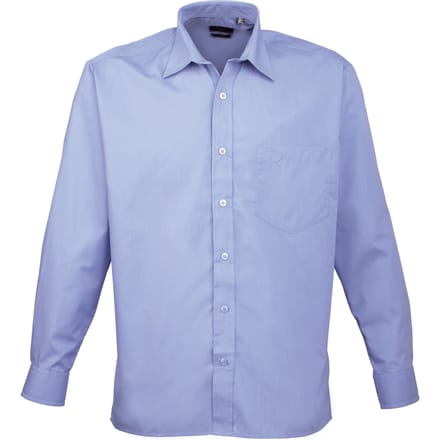 Premier Heren Premier Poplin Formeel Overhemd Met Lange Mouwen (Middenblauw)