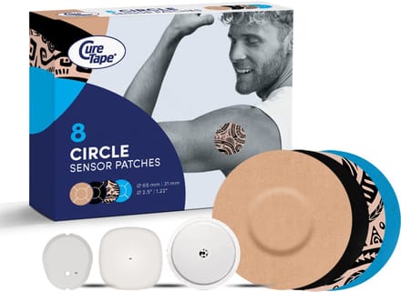 CureTape Patches MIX - Circle - Freestyle Libre 2 & 3 - Dexcom G7 - Sensorpleister - 8 Stuks
