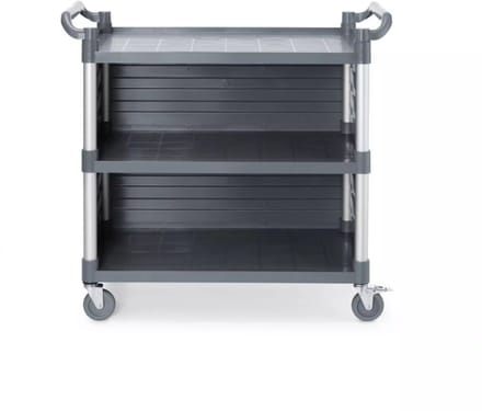 AmerBox Serveerwagen groot - polypropyleen - 3 bladen met zijpanelen - 101x50x96 cm - horeca