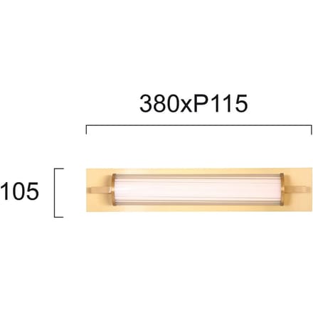 Viokef LED wandlamp Frida, glas, wit/goud, buisvormig