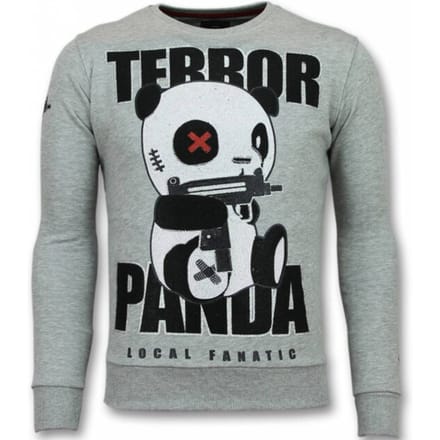 Panda Trui - Terror Heren Sweater - Mannen Truien - Grijs