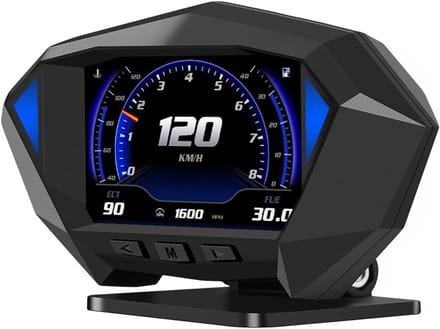 Auto Hellingmeter - Dashboard Display - Rijgegevens Weergeven - Dubbel OBD GPS Systeem - Compact Formaat - Zwart