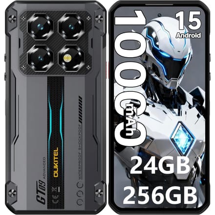 OUKITEL WP60 5G Mobiele Telefoon 24GB+256GB 10000mAh 7,2  Scherm 108MP Android 15