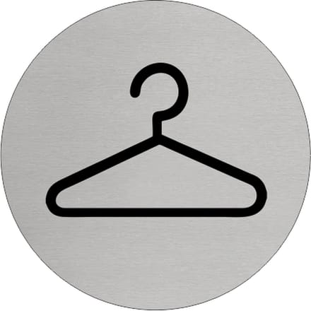 CombiCraft Aluminium deurbordje 'Garderobe' Ø75 mm met 3M-tape
