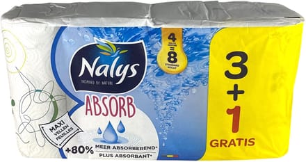 Nalys Keukenrol 3+1 Maxi Rol | Sterk keukenpapier