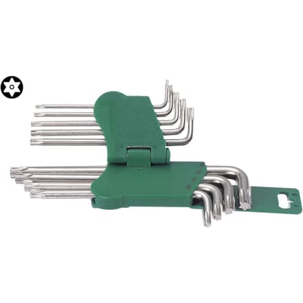Pennenzak set TORX TAMPER HANS 9 stuks(T10-T50) met opening, lang