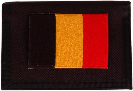 Portemonnee zwart 14x10cm - Vlag Belgie - 8x6cm
