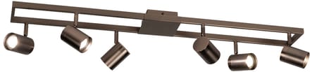 Lumidora Opbouwspot 75755 - MASON - 6 Lichts - GU10 - Bruin-brons - Bruin - Metaal