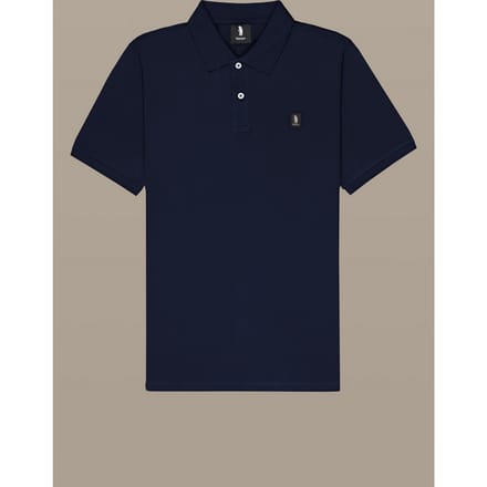 polo met patch man marine blauw