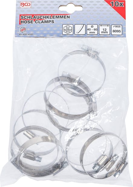 BGS 8095-40x60 - Colliers | inoxydable | 40 x 60 mm | 10 pièces
