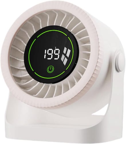 VHV - Bureauventilator - usb bureauventilator - USB oplaadbaar, met digitaal display - voor kantoor, slaapkamer, thuiswerken