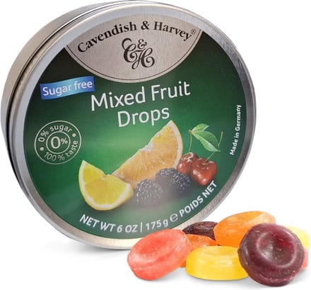 Cavendish & Harvey Zuurtjes - Suikervrij Mix Fruit - 9 x 175 Gram
