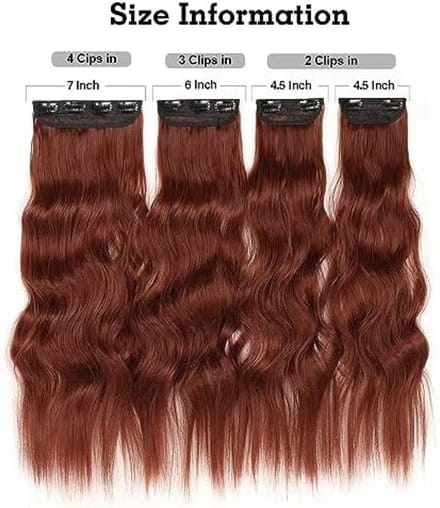 Clip-in hairextensies met golvend synthetisch haar - 20 inch set