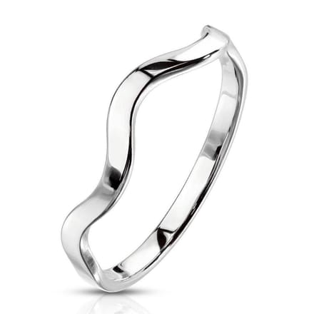 Ring Dames - Ringen Dames - Ringen Vrouwen - Dames Ring - Zilverkleurig - Zilveren Kleur - Ring - Golfbeweging - Wave