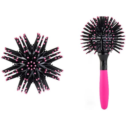 3D Ronde Haarborstels Kam Gemakkelijk Ontwarren Hittebestendig 360 graden Bal Haarstyling Tools black