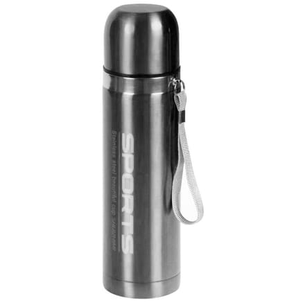Thermosfles Metallic - RVS - isoleerfles - zilver - 500 ml - Thermoflessen - met draaglus