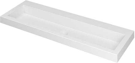 INK Dock Wastafel Polystone Zonder Kraangat - 1200x400x60 mm - Mat Wit