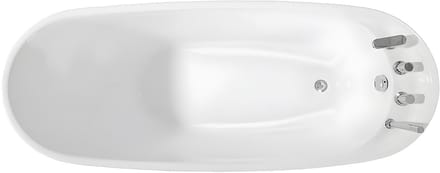 Vente-unique Vrijstaande badkuip NATALIA - eenpersoons - 220L- 150x75xH70cm - Wit